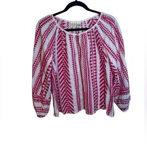 Boo Gemes Pink Embroidered Bohemian Halsey Blouse